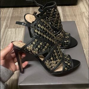 Black and Gold High Heels